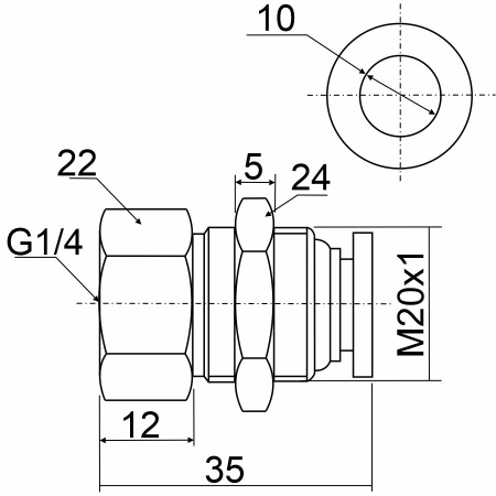 Фитинг прямой с внутренней резьбой SPMF10-02