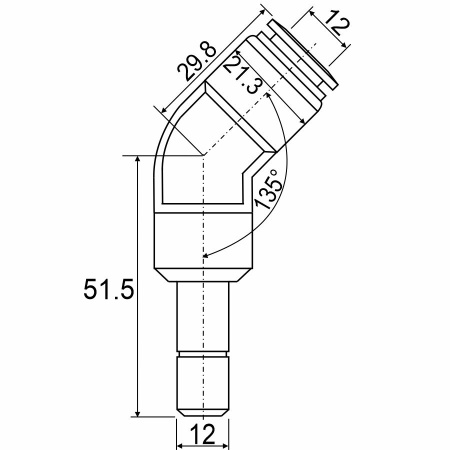 Пневмофитинг угловой APLJ 45 12