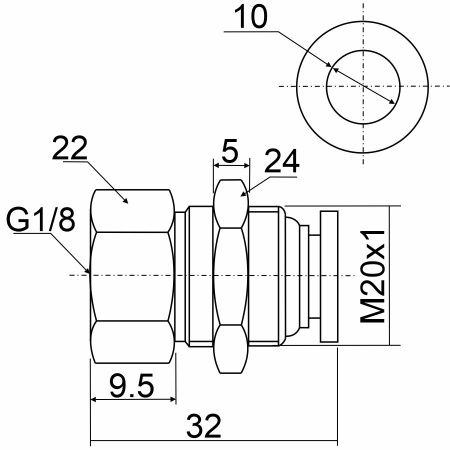 Фитинг прямой с внутренней резьбой SPMF10-01